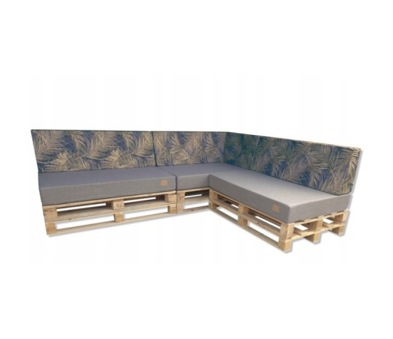 Zestaw poduch ogrodowych z oparciem Palety Narożnik -3 szt. 120x80 + 40x120