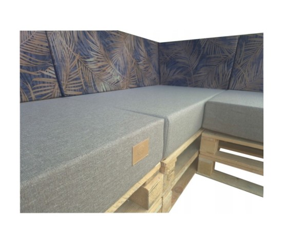 Zestaw poduch ogrodowych z oparciem Palety Narożnik -3 szt. 120x80 + 40x120