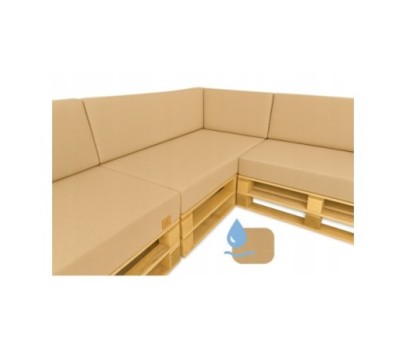 WODOODPORNY Zestaw poduch ogrodowych Palety Narożnik 3 szt. 120x80 + 40x120