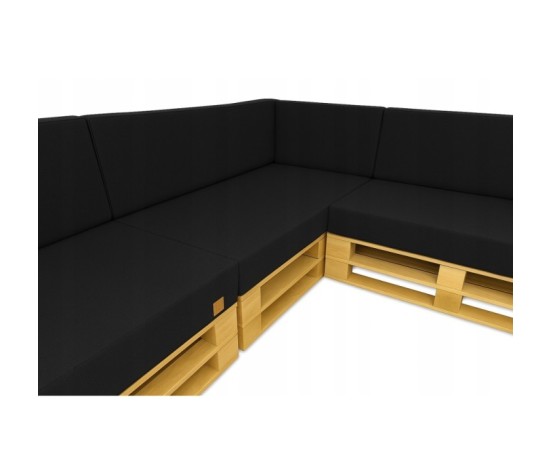 WODOODPORNY Zestaw poduch ogrodowych Palety Narożnik 3 szt. 120x80 + 40x120