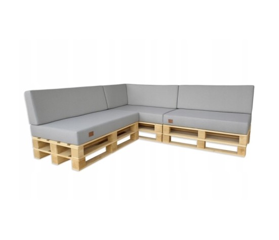 WODOODPORNY Zestaw poduch ogrodowych Palety Narożnik 3 szt. 120x80 + 40x120