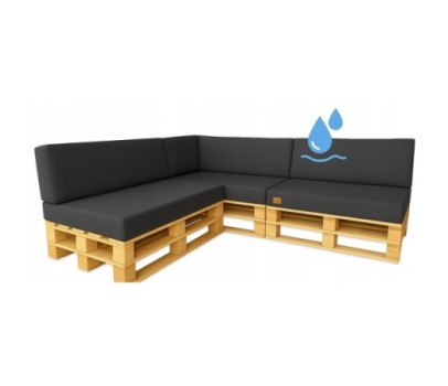 WODOODPORNY Zestaw poduch ogrodowych Palety Narożnik 3 szt. 120x80 + 40x120
