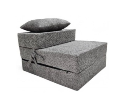 Materac fotel rozkładany składany łóżko boucle 200x70x15cm - grafit