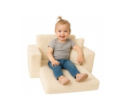 Fotelik dla dzieci rozkładany fotel pluszowy pufa