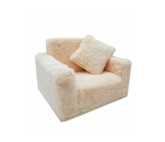 Fotelik dla dzieci rozkładany fotel pluszowy pufa