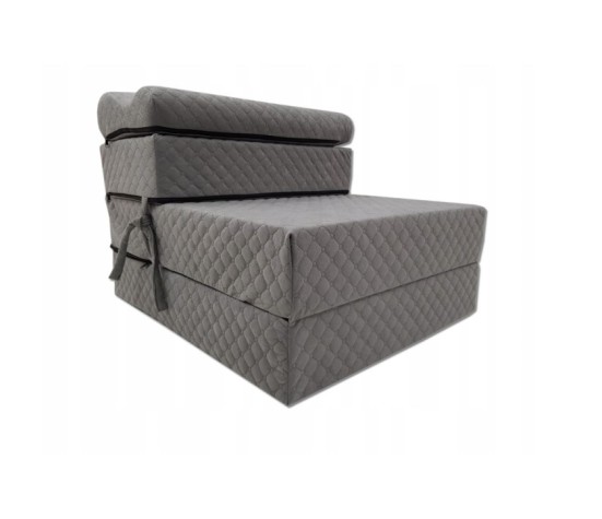 Materac fotel składany turystyczny łóżko 200x70x15cm - szary