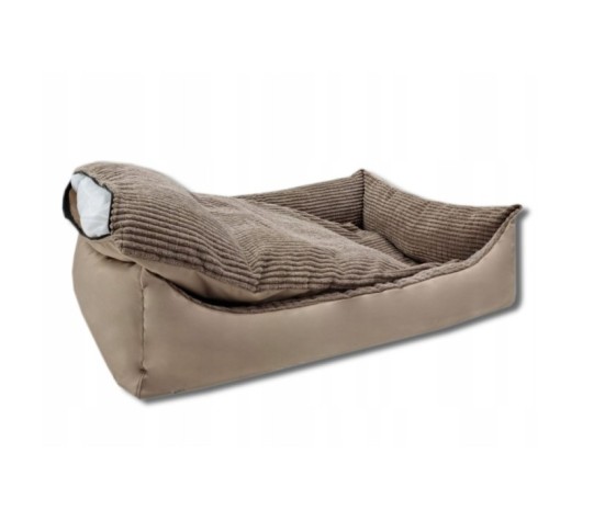 Legowisko dla psa duża kanapa kojec 100x70 - SZTRUKS BEŻOWY