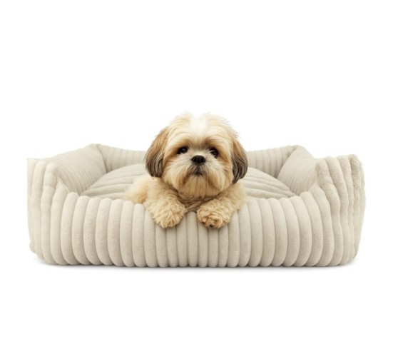 Legowisko łóżko dla psa kanapa 95x75 SZTRUKS BEŻ
