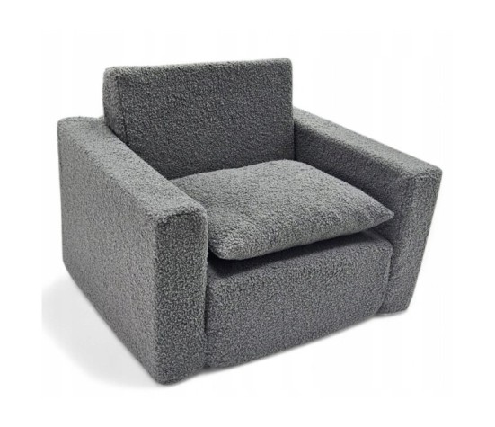 Fotelik dla dzieci rozkładany fotel baranek boucle pufa