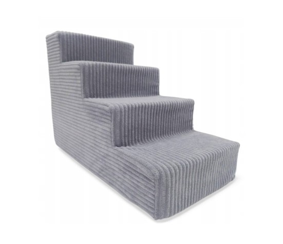 Schody schodki stabilne dla psa rampa podest 4 stopnie 40cm. - szary
