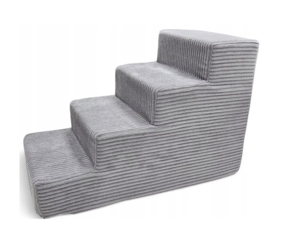 Schody schodki stabilne dla psa rampa podest 4 stopnie 40cm. - szary