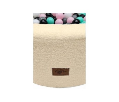 Suchy basen z piłeczkami – piankowy BARANEK BOUCLE BEŻ– 200 kulek –7cm.