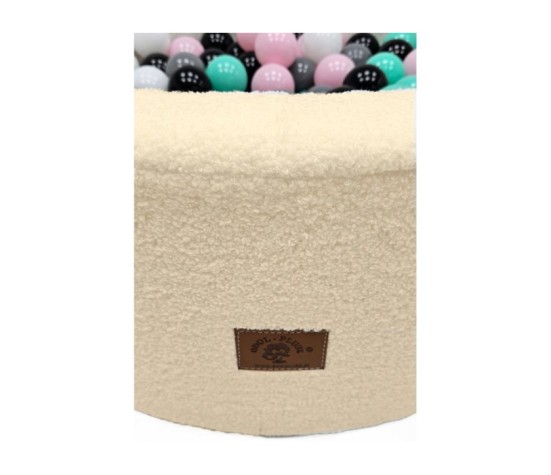 Suchy basen z piłeczkami – piankowy BARANEK BOUCLE BEŻ– 200 kulek –7cm.