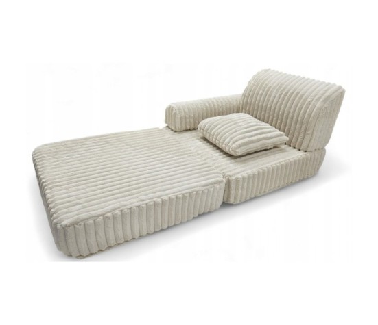 Modułowa rozkładana SOFA - FOTEL dla dzieci wypoczynkowy materac JASNY BEŻ