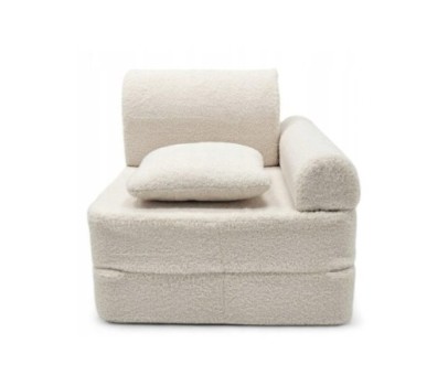 Modułowa rozkładana SOFA - FOTEL dla dzieci wypoczynkowy materac BOUCLE BEŻ
