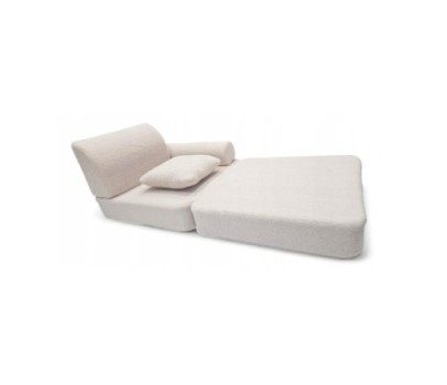 Modułowa rozkładana SOFA - FOTEL dla dzieci wypoczynkowy materac BOUCLE BEŻ