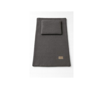 Kocyk otulacz BOUCLE baranek + poduszka – zestaw do wózka/łóżeczka – GRAFIT