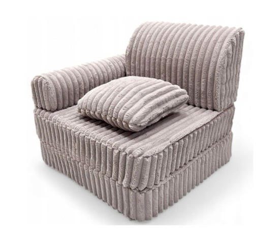 Modułowa rozkładana SOFA - FOTEL dla dzieci wypoczynkowy materac RÓŻ PASTEL