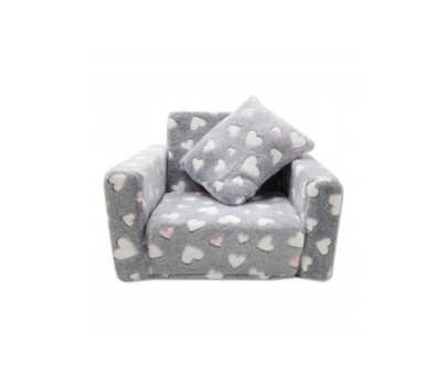 Fotelik dla dzieci rozkładany fotel pluszowy pufa