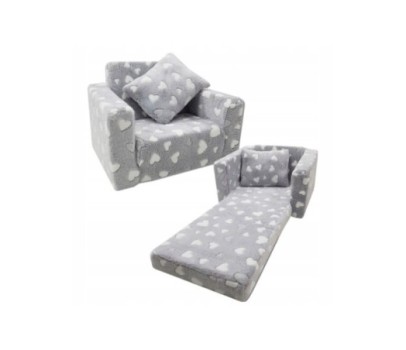 Fotelik dla dzieci rozkładany fotel pluszowy pufa