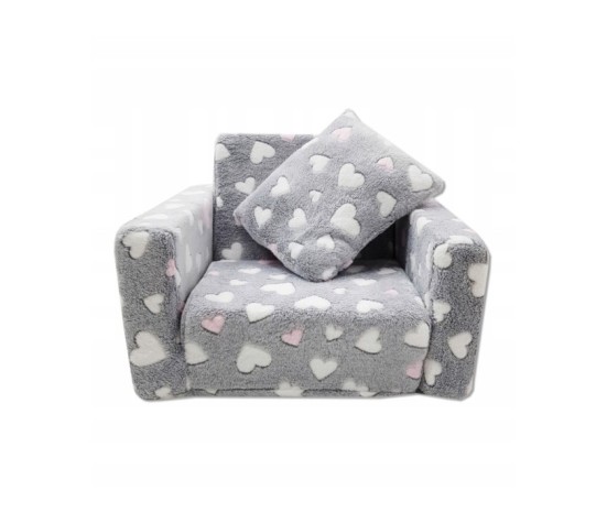 Fotelik dla dzieci rozkładany fotel pluszowy pufa