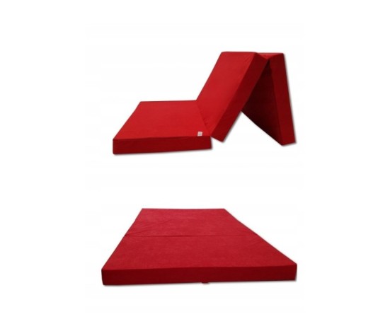 Materac turystyczny rozkładany fotel 200x80x10 czerwony