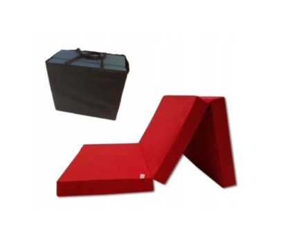 Materac turystyczny rozkładany fotel 200x80x10 czerwony + torba