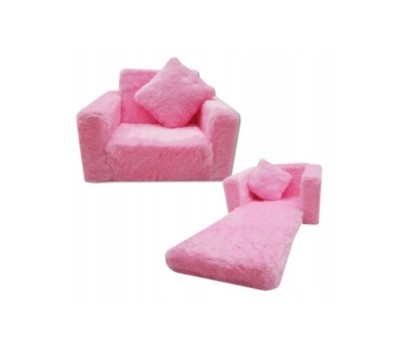 Fotelik dla dzieci rozkładany fotel pluszowy pufa