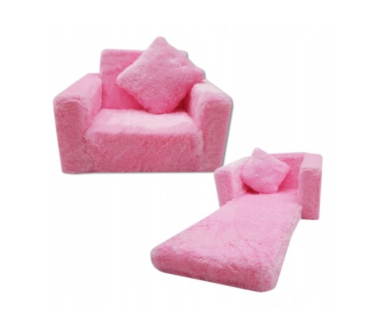 Fotelik dla dzieci rozkładany fotel pluszowy pufa