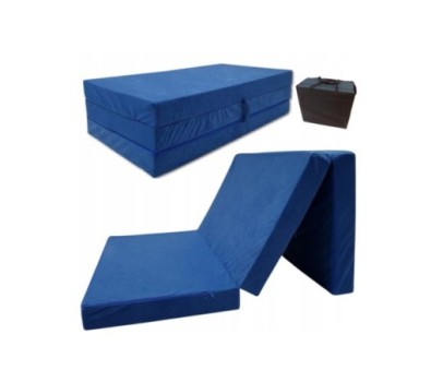 Materac turystyczny rozkładany fotel 200x80x10 niebieski + torba