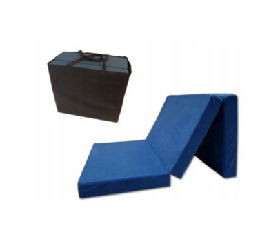 Materac turystyczny rozkładany fotel 200x80x10 niebieski + torba