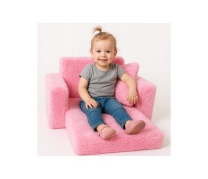 Fotelik dla dzieci rozkładany fotel pluszowy pufa