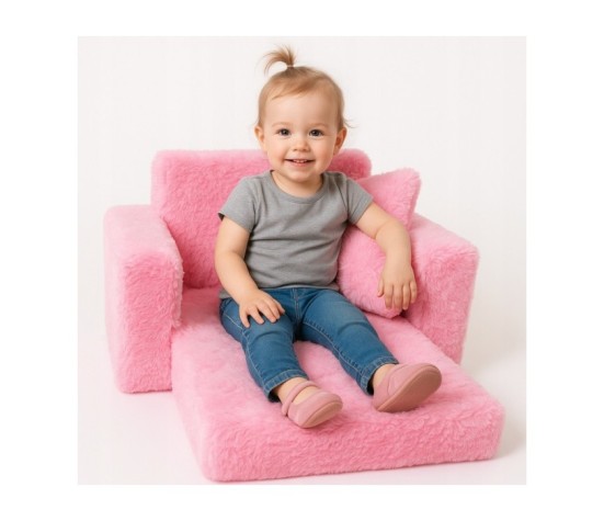 Fotelik dla dzieci rozkładany fotel pluszowy pufa