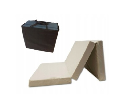 Materac turystyczny rozkładany fotel 200x80x10 beżowy + torba