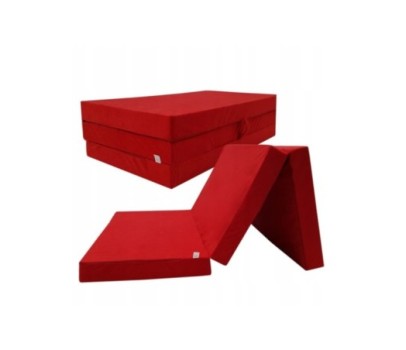 Materac turystyczny rozkładany fotel 200x120x10cm czerwony