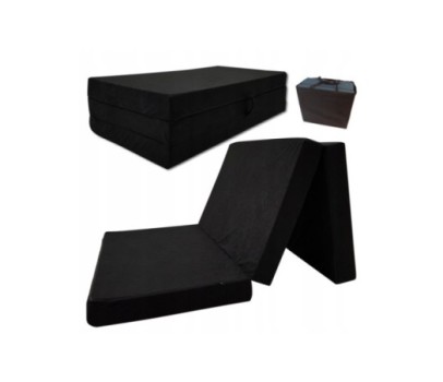 Materac turystyczny rozkładany fotel 200x80x10 czarny + torba