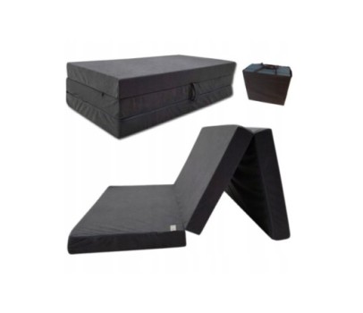 Materac turystyczny rozkładany fotel 200x80x10 szary + torba