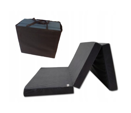 Materac turystyczny rozkładany fotel 200x80x10 szary + torba