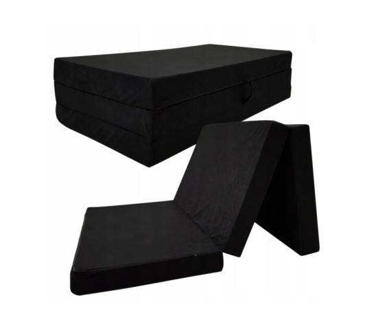 Materac turystyczny rozkładany fotel 200x120x10cm czarny