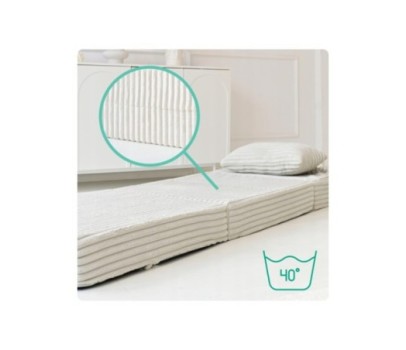 Materac turystyczny składany fotel 200x70x15cm sztruks beżowy