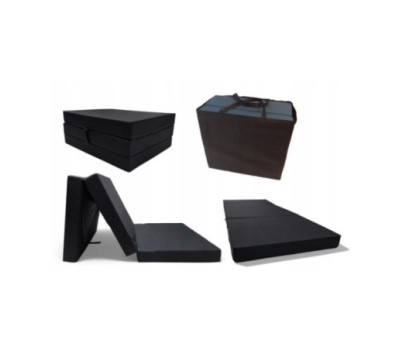 Wodoodporny materac turystyczny składany 200x80x10 + torba - czarny