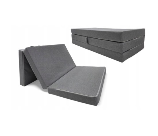 Materac turystyczny rozkładany łóżko fotel 200x120x10 - SZARY