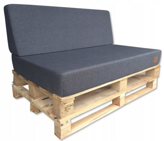 2 Poduszki Ogrodowe na Ławkę Palety Huśtawkę - poduchy 120x80 + 40 klin