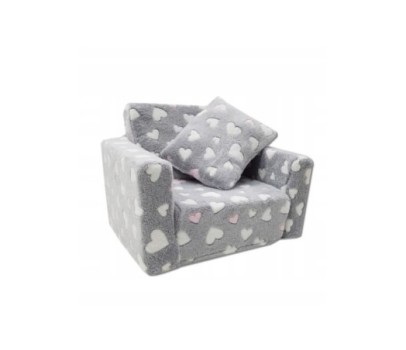 Fotelik dla dzieci rozkładany fotel pluszowy pufa
