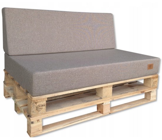 2 Poduszki Ogrodowe na Ławkę Palety Huśtawkę - poduchy 120x80 + 40 klin