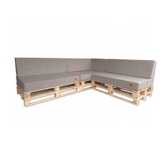 Zestaw poduch ogrodowych z oparciem Palety Narożnik -3 szt. 120x80 + 40x120