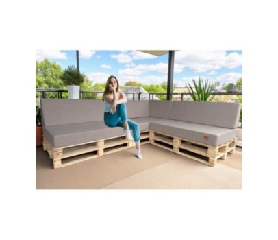 Zestaw poduch ogrodowych z oparciem Palety Narożnik -3 szt. 120x80 + 40x120