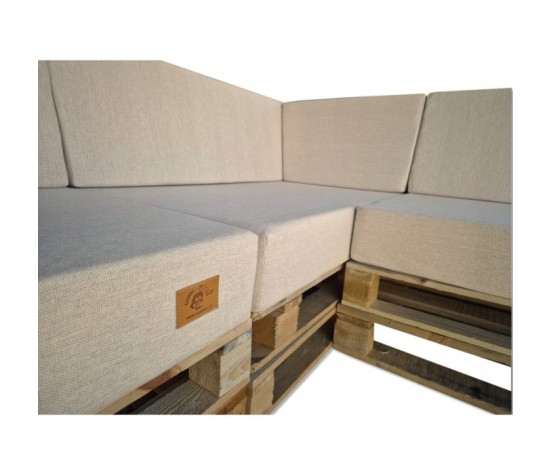 Zestaw poduch ogrodowych z oparciem Palety Narożnik -3 szt. 120x80 + 40x120