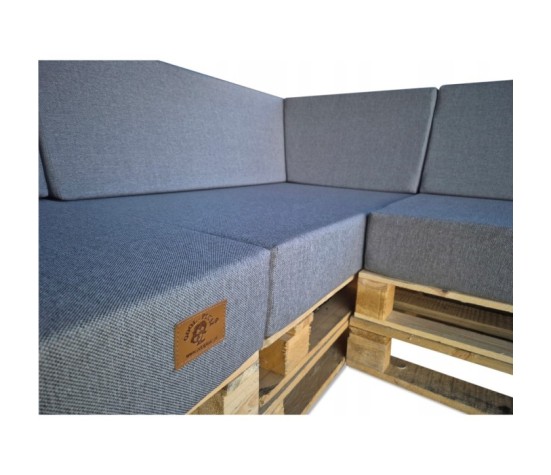 Zestaw poduch ogrodowych z oparciem Palety Narożnik -3 szt. 120x80 + 40x120