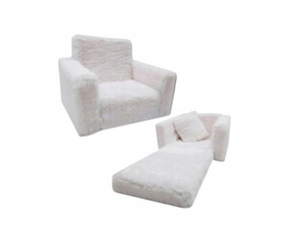 Fotelik dla dzieci rozkładany fotel pluszowy pufa